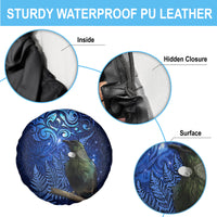 New Zealand Tui Bird Matariki Spare Tire Cover Maori New Year with Galaxy Fern LT03 - Polynesian Pride