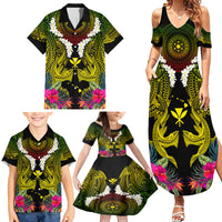 Hawaii Kanaka Maoli Family Matching Summer Maxi Dress and Hawaiian Shirt Double Shark and Hibiscus Flowers LT03 - Polynesian Pride