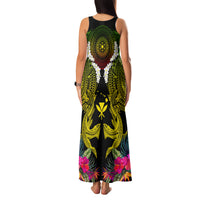 Hawaii Kanaka Maoli Family Matching Tank Maxi Dress and Hawaiian Shirt Double Shark and Hibiscus Flowers LT03 - Polynesian Pride
