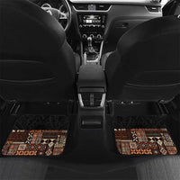 Samoa Siapo Polynesian Art Car Mats Tropical Flowers and Tatau Pattern Brown