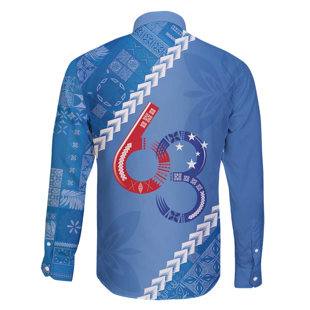 Samoa Independence Day Family Matching Long Sleeve Bodycon Dress and Hawaiian Shirt Anniversary 63th-Siapo Art LT03 - Polynesian Pride