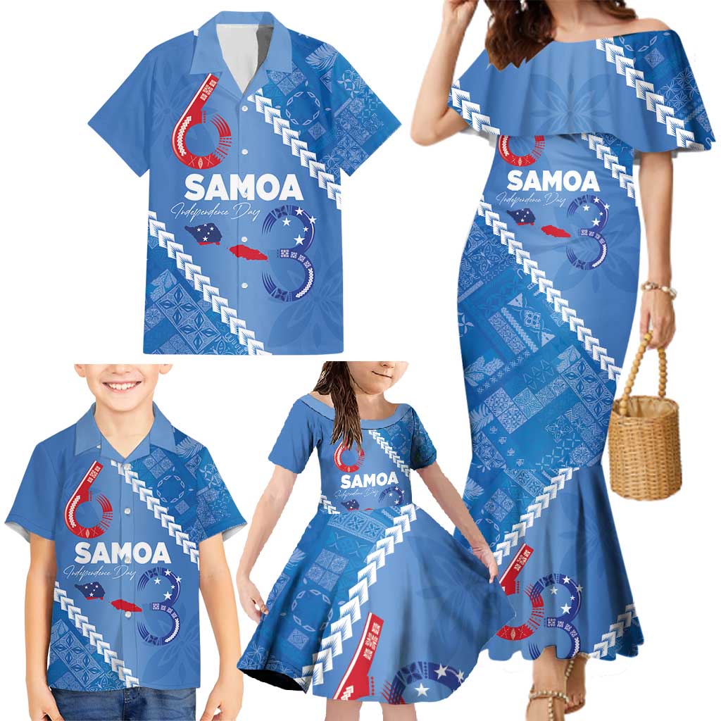 Samoa Independence Day Family Matching Mermaid Dress and Hawaiian Shirt Anniversary 63th-Siapo Art LT03 - Polynesian Pride