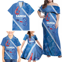Samoa Independence Day Family Matching Off Shoulder Maxi Dress and Hawaiian Shirt Anniversary 63th-Siapo Art LT03 - Polynesian Pride
