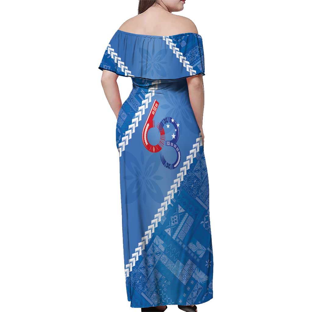 Samoa Independence Day Family Matching Off Shoulder Maxi Dress and Hawaiian Shirt Anniversary 63th-Siapo Art LT03 - Polynesian Pride