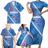 Samoa Independence Day Family Matching Short Sleeve Bodycon Dress and Hawaiian Shirt Anniversary 63th-Siapo Art LT03 - Polynesian Pride