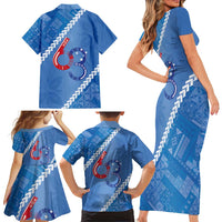 Samoa Independence Day Family Matching Short Sleeve Bodycon Dress and Hawaiian Shirt Anniversary 63th-Siapo Art LT03 - Polynesian Pride