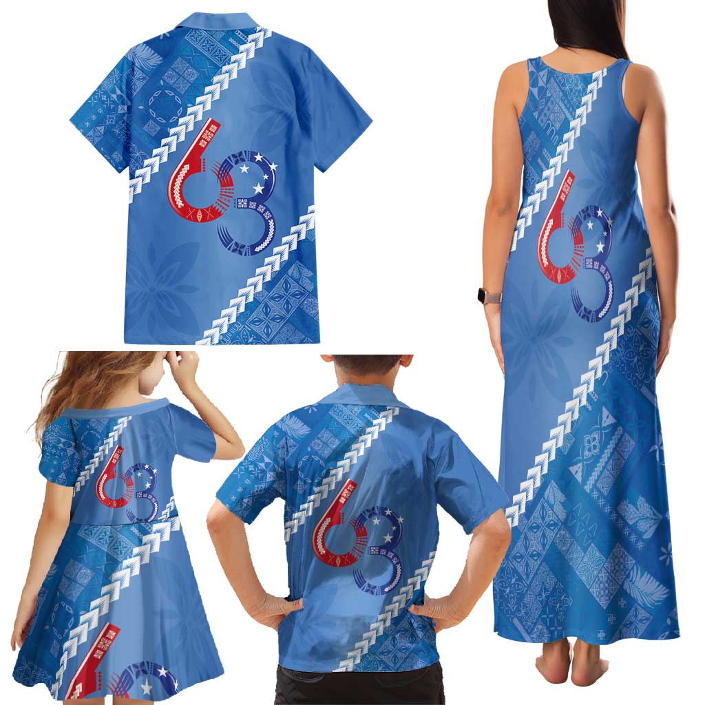 Samoa Independence Day Family Matching Tank Maxi Dress and Hawaiian Shirt Anniversary 63th-Siapo Art LT03 - Polynesian Pride