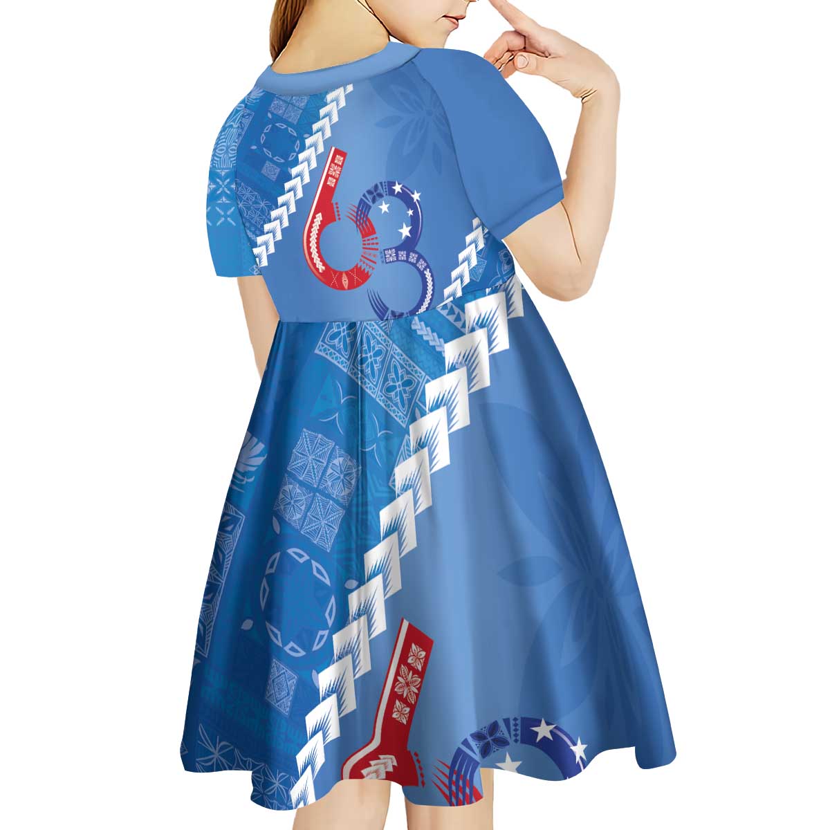 Samoa Independence Day Kid Short Sleeve Dress Anniversary 63th-Siapo Art