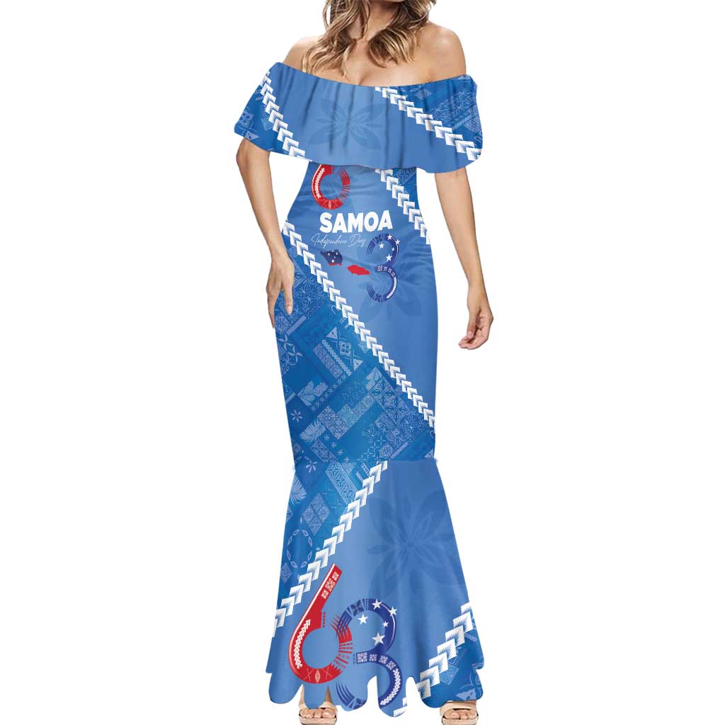 Samoa Independence Day Mermaid Dress Anniversary 63th-Siapo Art LT03 - Polynesian Pride