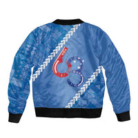Samoa Independence Day Sleeve Zip Bomber Jacket Anniversary 63th-Siapo Art