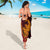 Hawaiian Volcano and Shark Sarong Polynesian and Hibiscus Pattern Lava Color