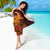 Hawaiian Volcano and Shark Sarong Polynesian and Hibiscus Pattern Lava Color