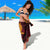 Hawaiian Volcano and Shark Sarong Polynesian and Hibiscus Pattern Lava Color