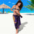 Hawaiian Volcano and Shark Sarong Polynesian and Hibiscus Pattern Purple Yellow Gradient