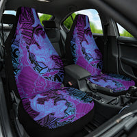 Hawaiian Volcano and Shark Car Seat Cover Polynesian and Hibiscus Pattern Violet Gradient LT03 One Size Violet - Polynesian Pride