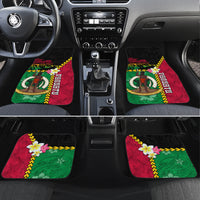 Vanuatu Nakamal and Plumeria Flowers Car Mats Polynesian Pattern LT03 Set 4pcs Black - Polynesian Pride