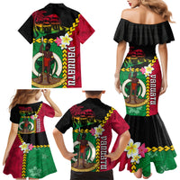 Vanuatu Nakamal and Plumeria Flowers Family Matching Mermaid Dress and Hawaiian Shirt Polynesian Pattern LT03 - Polynesian Pride