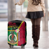 Vanuatu Nakamal and Plumeria Flowers Luggage Cover Polynesian Pattern LT03 - Polynesian Pride