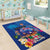 Fiji Bula Area Rug Tropical Plants with Palm Tree and Iguana Colorful