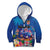 Fiji Bula Kid Hoodie Tropical Plants with Palm Tree and Iguana Colorful