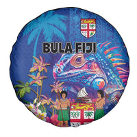 Fiji Bula Spare Tire Cover Tropical Plants with Palm Tree and Iguana Colorful LT03 - Polynesian Pride