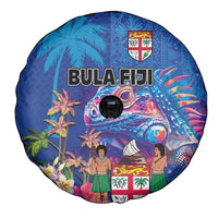 Fiji Bula Spare Tire Cover Tropical Plants with Palm Tree and Iguana Colorful LT03 - Polynesian Pride