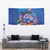 Fiji Bula Tapestry Tropical Plants with Palm Tree and Iguana Colorful