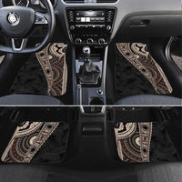 Fiji Traditional Masi Car Mats Tapa Art Palm Leaves Pattern LT03 Set 4pcs Brown - Polynesian Pride