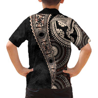 Fiji Traditional Masi Family Matching Puletasi and Hawaiian Shirt Tapa Art Palm Leaves Pattern LT03 - Polynesian Pride