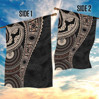Fiji Traditional Masi Garden Flag Tapa Art Palm Leaves Pattern LT03 - Polynesian Pride