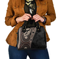 Fiji Traditional Masi Shoulder Handbag Tapa Art Palm Leaves Pattern
