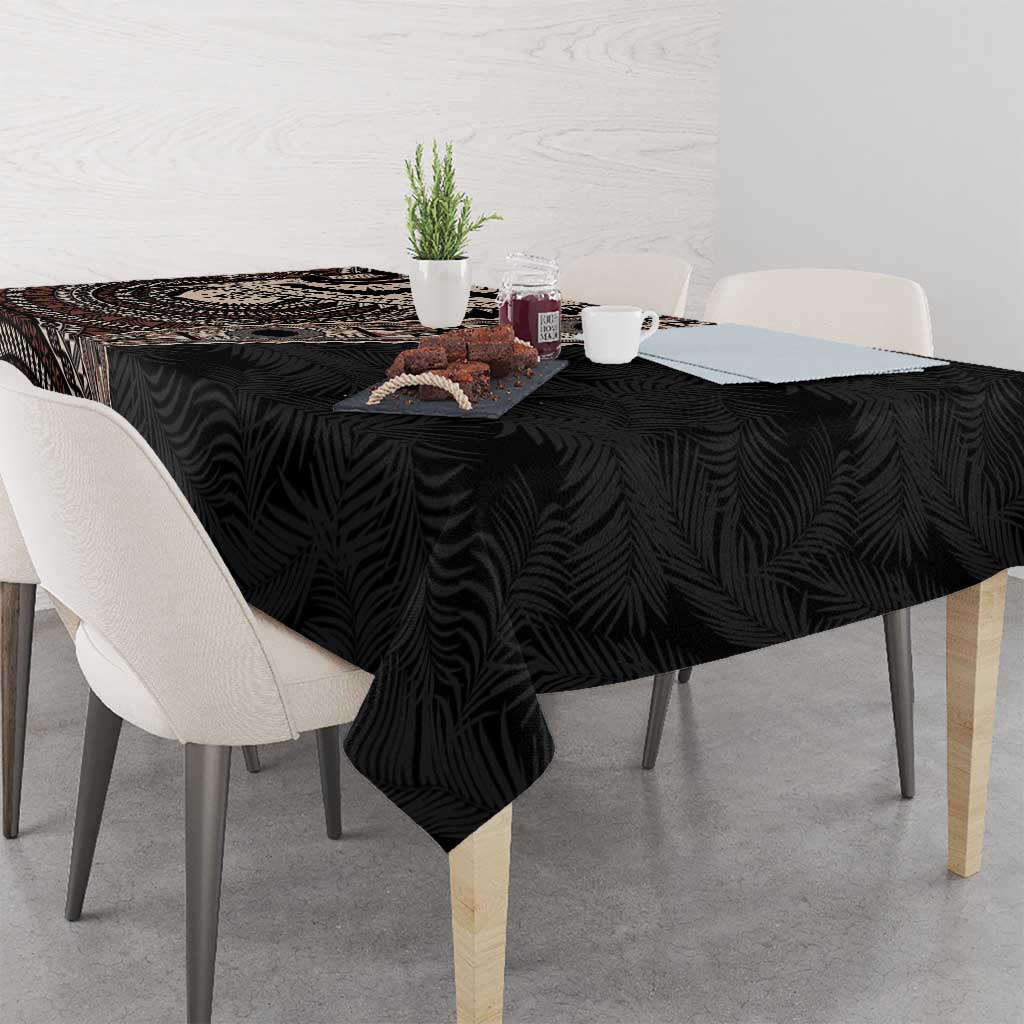 Fiji Traditional Masi Tablecloth Tapa Art Palm Leaves Pattern