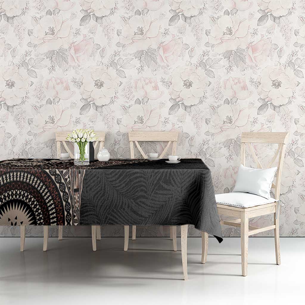 Fiji Traditional Masi Tablecloth Tapa Art Palm Leaves Pattern