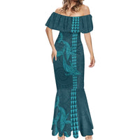 Aloha Hawaii Whale Kakau and Polynesian Tattoo Mermaid Dress Turquoise Color LT03 - Polynesian Pride