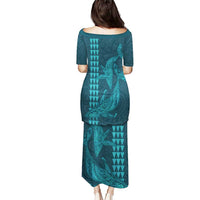 Aloha Hawaii Whale Kakau and Polynesian Tattoo Puletasi Turquoise Color LT03 - Polynesian Pride