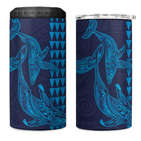 Aloha Hawaii Whale Kakau and Polynesian Tattoo 4 in 1 Can Cooler Tumbler Dark Navy Color LT03 One Size: 16 oz Dark Navy - Polynesian Pride