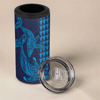 Aloha Hawaii Whale Kakau and Polynesian Tattoo 4 in 1 Can Cooler Tumbler Dark Navy Color LT03 - Polynesian Pride