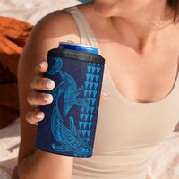 Aloha Hawaii Whale Kakau and Polynesian Tattoo 4 in 1 Can Cooler Tumbler Dark Navy Color LT03 - Polynesian Pride