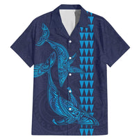 Aloha Hawaii Whale Kakau and Polynesian Tattoo Family Matching Mermaid Dress and Hawaiian Shirt Dark Navy Color LT03 Dad's Shirt - Short Sleeve Dark Navy - Polynesian Pride