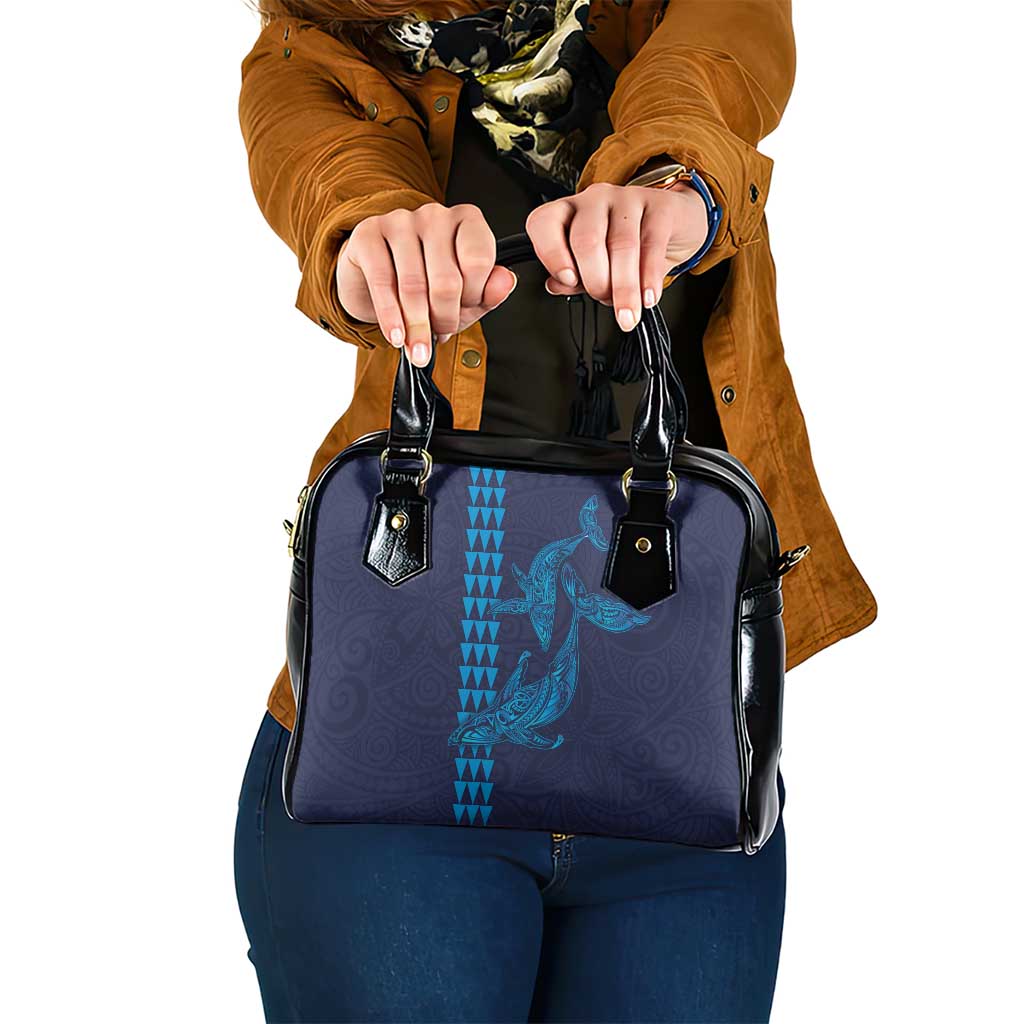 Aloha Hawaii Whale Kakau and Polynesian Tattoo Shoulder Handbag Dark Navy Color LT03 One Size Dark Navy - Polynesian Pride