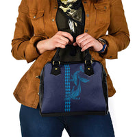 Aloha Hawaii Whale Kakau and Polynesian Tattoo Shoulder Handbag Dark Navy Color LT03 - Polynesian Pride