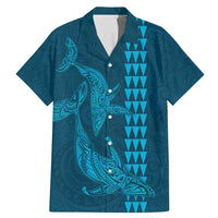Aloha Hawaii Whale Kakau and Polynesian Tattoo Family Matching Mermaid Dress and Hawaiian Shirt Light Blue Color LT03 Dad's Shirt - Short Sleeve Light Blue - Polynesian Pride