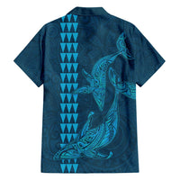 Aloha Hawaii Whale Kakau and Polynesian Tattoo Family Matching Tank Maxi Dress and Hawaiian Shirt Light Blue Color LT03 - Polynesian Pride