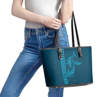 Aloha Hawaii Whale Kakau and Polynesian Tattoo Leather Tote Bag Light Blue Color LT03 - Polynesian Pride