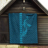 Aloha Hawaii Whale Kakau and Polynesian Tattoo Quilt Light Blue Color LT03 - Polynesian Pride