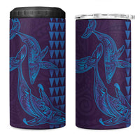 Aloha Hawaii Whale Kakau and Polynesian Tattoo 4 in 1 Can Cooler Tumbler Purple Color LT03 One Size: 16 oz Purple - Polynesian Pride