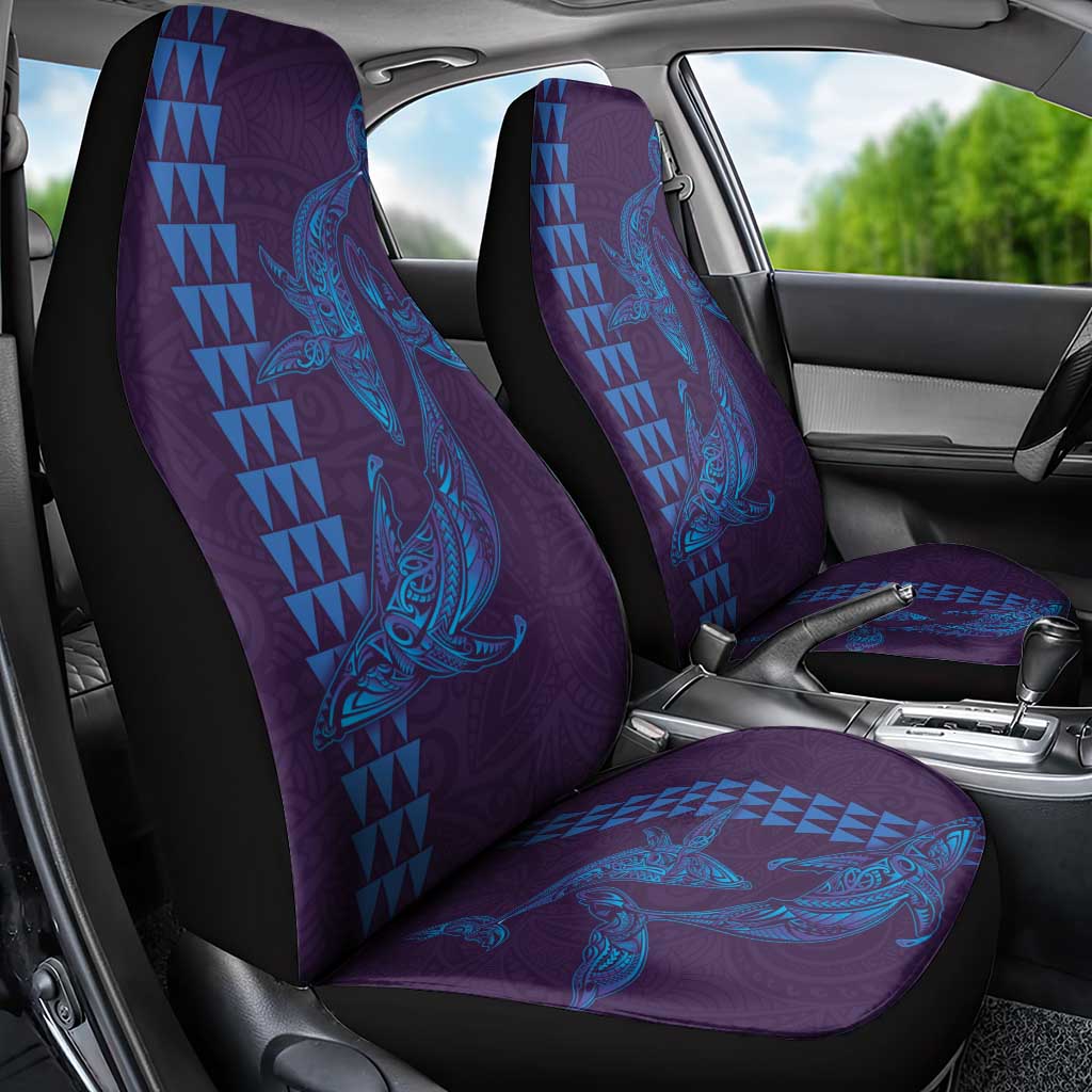 Aloha Hawaii Whale Kakau and Polynesian Tattoo Car Seat Cover Purple Color LT03 - Polynesian Pride