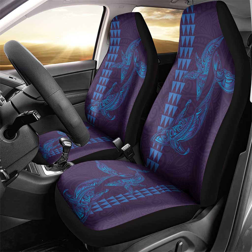 Aloha Hawaii Whale Kakau and Polynesian Tattoo Car Seat Cover Purple Color LT03 - Polynesian Pride