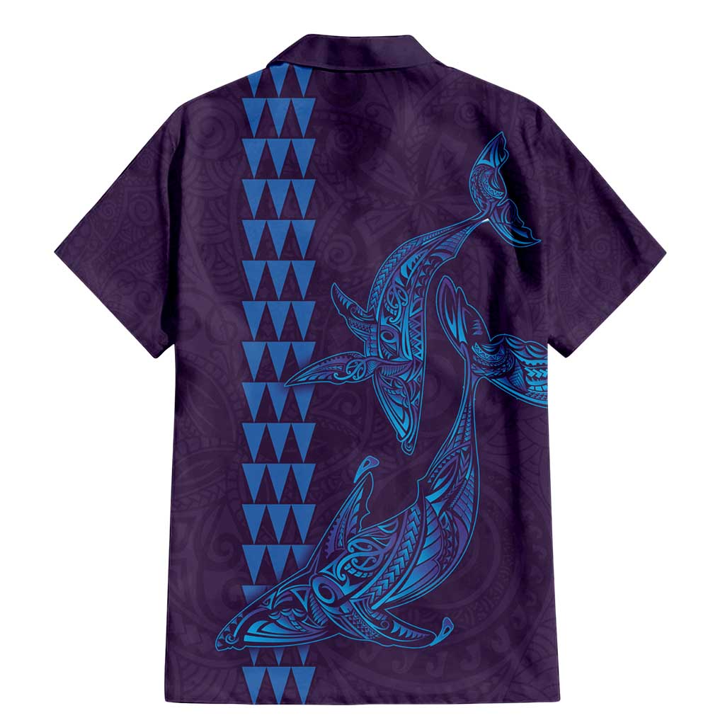 Aloha Hawaii Whale Kakau and Polynesian Tattoo Family Matching Mermaid Dress and Hawaiian Shirt Purple Color LT03 - Polynesian Pride