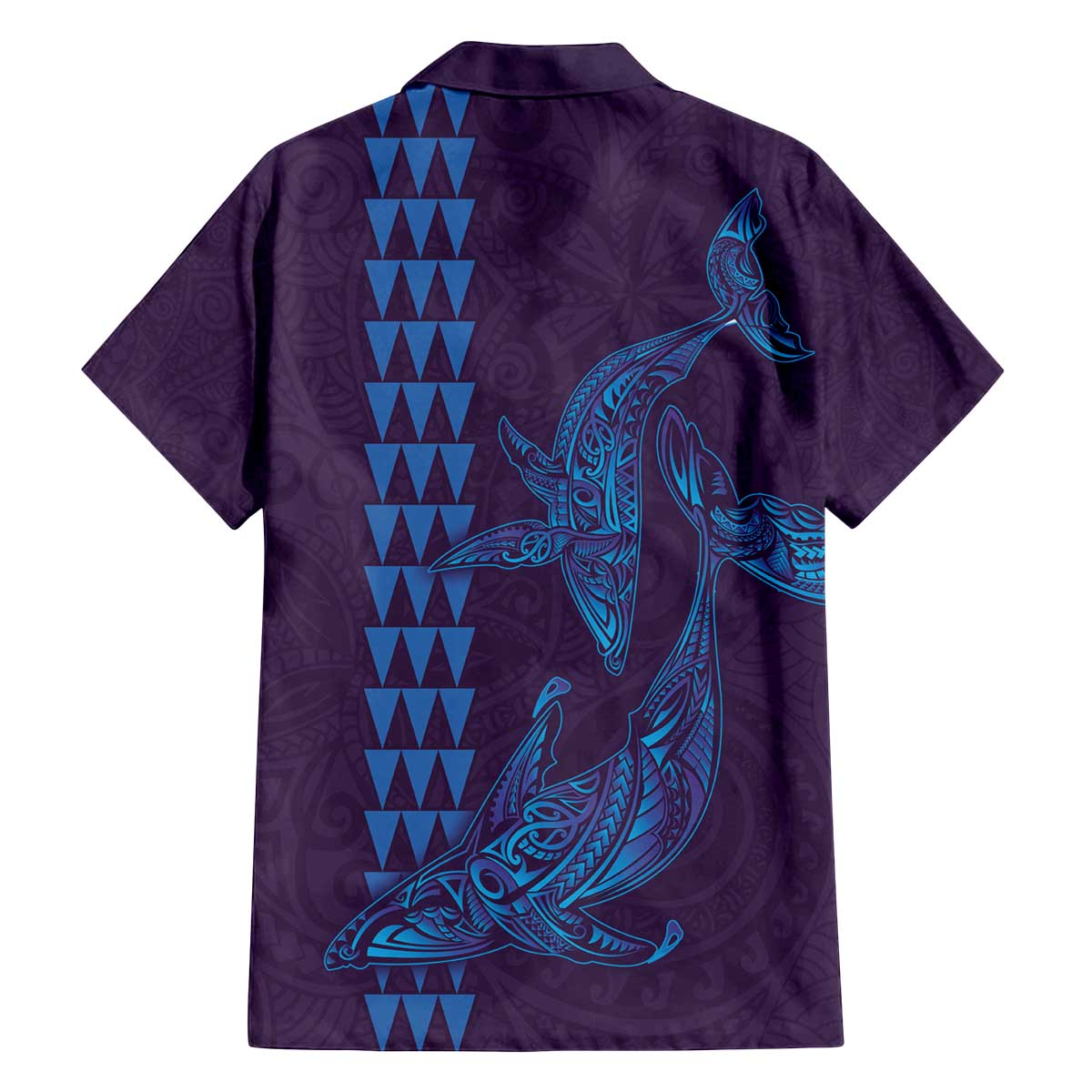 Aloha Hawaii Whale Kakau and Polynesian Tattoo Family Matching Puletasi and Hawaiian Shirt Purple Color LT03 - Polynesian Pride